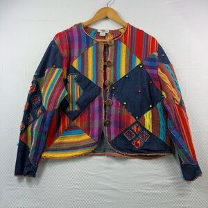 Vintage Sandy Starkman Boho Patchwork Jacket - Size M